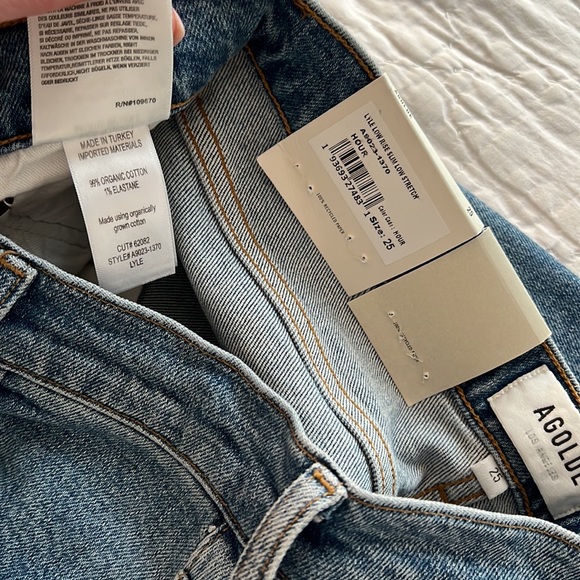 NWT AGOLDE Lyle Low Rise Slim Jean in Hour Organic Cotton - Picture 9 of 10